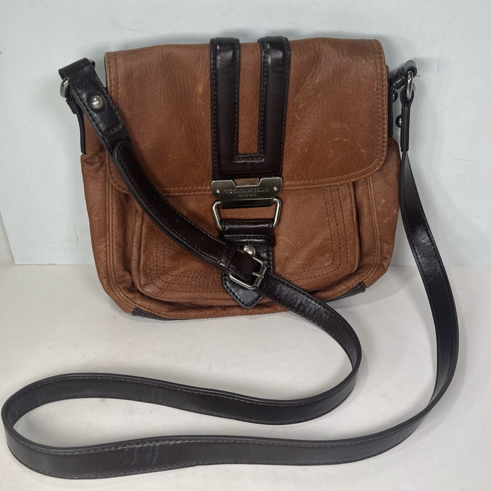 Tignanello Brown Leather Crossbody- Distressed